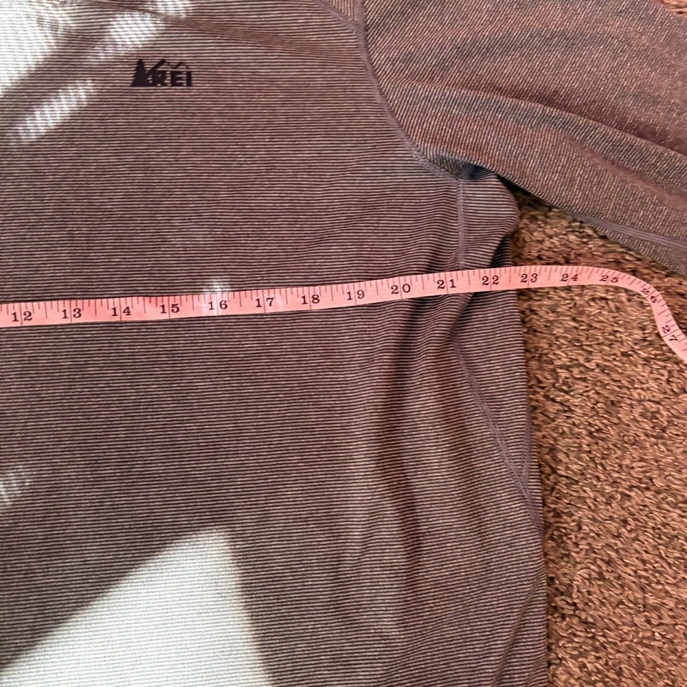 REI Long Sleeve Shirt Mens XL Grey Micro Stripe Raglan Crew Neck Hiking Gorpcore - Picture 10 of 11